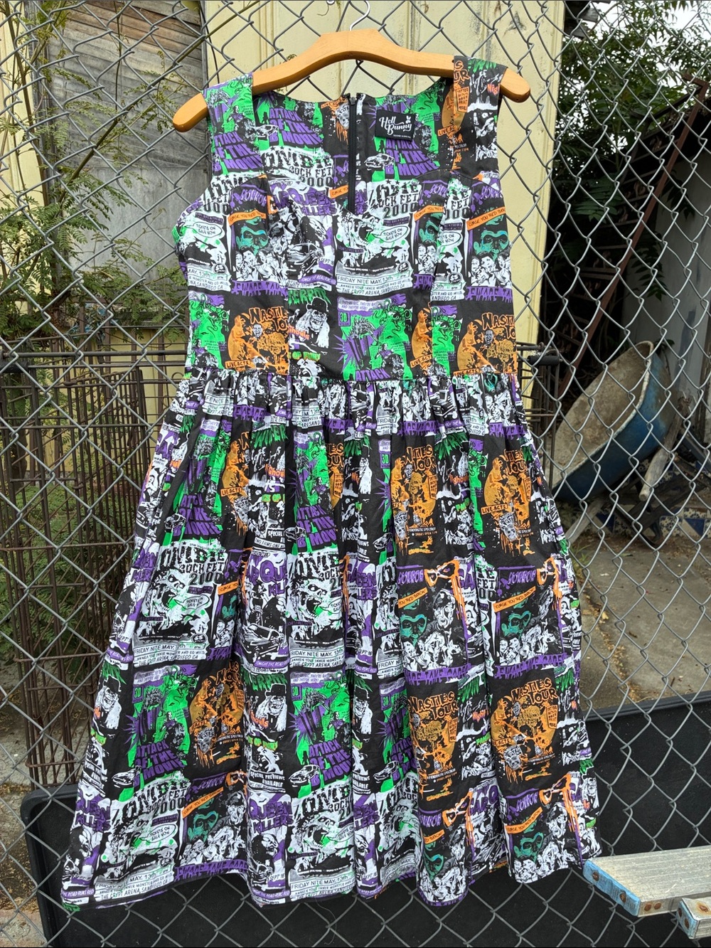 Hell Bunny Monster Movie Dress Size L